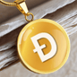 Dogecoin (DOGE) Circle Necklace Stainless Steel or 18k Gold 18-22"-Express Your Love Gifts