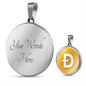 Dogecoin (DOGE) Circle Necklace Stainless Steel or 18k Gold 18-22"-Express Your Love Gifts
