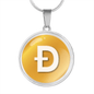 Dogecoin (DOGE) Circle Necklace Stainless Steel or 18k Gold 18-22"-Express Your Love Gifts