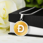 Dogecoin (DOGE) Circle Necklace Stainless Steel or 18k Gold 18-22"-Express Your Love Gifts