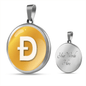 Dogecoin (DOGE) Circle Necklace Stainless Steel or 18k Gold 18-22"-Express Your Love Gifts