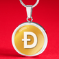Dogecoin (DOGE) Circle Necklace Stainless Steel or 18k Gold 18-22"-Express Your Love Gifts