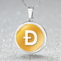 Dogecoin (DOGE) Circle Necklace Stainless Steel or 18k Gold 18-22"-Express Your Love Gifts