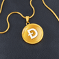 Dogecoin (DOGE) Circle Necklace Stainless Steel or 18k Gold 18-22"-Express Your Love Gifts