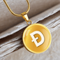Dogecoin (DOGE) Circle Necklace Stainless Steel or 18k Gold 18-22"-Express Your Love Gifts
