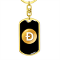Dogecoin (DOGE) Crypto Cryptocurrency Keychain Stainless Steel or 18k Gold Dog Tag Keyring-Express Your Love Gifts