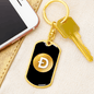 Dogecoin (DOGE) Crypto Cryptocurrency Keychain Stainless Steel or 18k Gold Dog Tag Keyring-Express Your Love Gifts
