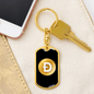 Dogecoin (DOGE) Crypto Cryptocurrency Keychain Stainless Steel or 18k Gold Dog Tag Keyring-Express Your Love Gifts