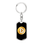 Dogecoin (DOGE) Crypto Cryptocurrency Keychain Stainless Steel or 18k Gold Dog Tag Keyring-Express Your Love Gifts