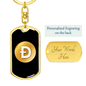 Dogecoin (DOGE) Crypto Cryptocurrency Keychain Stainless Steel or 18k Gold Dog Tag Keyring-Express Your Love Gifts