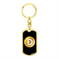 Dogecoin (DOGE) Crypto Cryptocurrency Keychain Stainless Steel or 18k Gold Dog Tag Keyring-Express Your Love Gifts