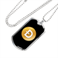 Dogecoin (DOGE) Crypto Necklace Stainless Steel or 18k Gold Dog Tag 24" Chain-Express Your Love Gifts