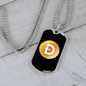 Dogecoin (DOGE) Crypto Necklace Stainless Steel or 18k Gold Dog Tag 24" Chain-Express Your Love Gifts