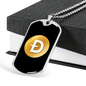 Dogecoin (DOGE) Crypto Necklace Stainless Steel or 18k Gold Dog Tag 24" Chain-Express Your Love Gifts