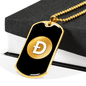Dogecoin (DOGE) Crypto Necklace Stainless Steel or 18k Gold Dog Tag 24" Chain-Express Your Love Gifts