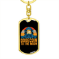 Dogecoin to The Moon Crypto Keychain Stainless Steel or 18k Gold Dog Tag Keyring-Express Your Love Gifts