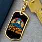 Dogecoin to The Moon Crypto Keychain Stainless Steel or 18k Gold Dog Tag Keyring-Express Your Love Gifts