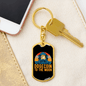 Dogecoin to The Moon Crypto Keychain Stainless Steel or 18k Gold Dog Tag Keyring-Express Your Love Gifts