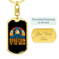 Dogecoin to The Moon Crypto Keychain Stainless Steel or 18k Gold Dog Tag Keyring-Express Your Love Gifts