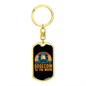 Dogecoin to The Moon Crypto Keychain Stainless Steel or 18k Gold Dog Tag Keyring-Express Your Love Gifts
