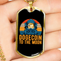 Dogecoin to The Moon Crypto Necklace Stainless Steel or 18k Gold Dog Tag 24" Chain-Express Your Love Gifts
