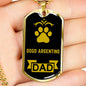 Dogo Argentino Dad Dog Necklace Stainless Steel or 18k Gold Dog Tag W 24" Dog Owner Lover-Express Your Love Gifts