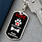 Dogo Argentino Keychain Stainless Steel or 18k Gold Dog Tag Keyring-Express Your Love Gifts