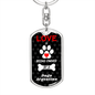Dogo Argentino Keychain Stainless Steel or 18k Gold Dog Tag Keyring-Express Your Love Gifts