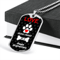 Dogo Argentino Love Is Stainless Steel or 18k Gold Dog Tag 24" Chain-Express Your Love Gifts