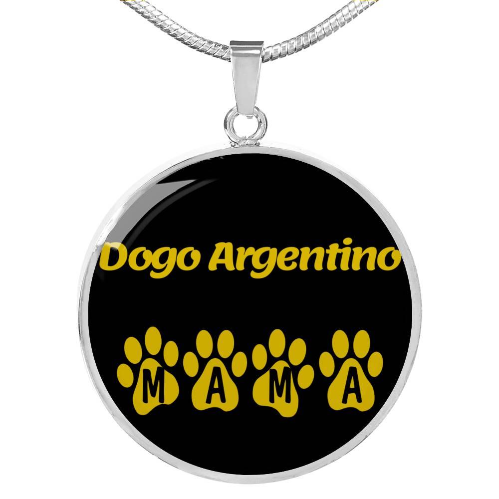 Dogo Argentino Mama Circle Necklace Stainless Steel or 18k Gold 18-22" Dog Owner Lover-Express Your Love Gifts