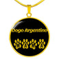 Dogo Argentino Mama Circle Necklace Stainless Steel or 18k Gold 18-22" Dog Owner Lover-Express Your Love Gifts