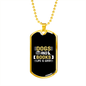 Dogs and Books Necklace Stainless Steel or 18k Gold Dog Tag 24" Chain-Express Your Love Gifts