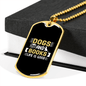 Dogs and Books Necklace Stainless Steel or 18k Gold Dog Tag 24" Chain-Express Your Love Gifts