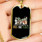 Dogs & Plants Necklace Stainless Steel or 18k Gold Dog Tag 24" Chain-Express Your Love Gifts