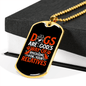 Dogs Are God's Way Necklace Stainless Steel or 18k Gold Dog Tag 24" Chain-Express Your Love Gifts