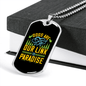 Dogs Are Link to Paradise Necklace Stainless Steel or 18k Gold Dog Tag 24" Chain-Express Your Love Gifts
