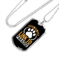 Dogs Are Link to Paradise Paw Necklace Stainless Steel or 18k Gold Dog Tag 24" Chain-Express Your Love Gifts