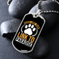 Dogs Are Link to Paradise Paw Necklace Stainless Steel or 18k Gold Dog Tag 24" Chain-Express Your Love Gifts
