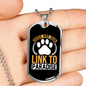 Dogs Are Link to Paradise Paw Necklace Stainless Steel or 18k Gold Dog Tag 24" Chain-Express Your Love Gifts
