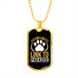 Dogs Are Link to Paradise Paw Necklace Stainless Steel or 18k Gold Dog Tag 24" Chain-Express Your Love Gifts