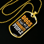 Dogs Are My Favorite People Orange Necklace Stainless Steel or 18k Gold Dog Tag 24" Chain-Express Your Love Gifts