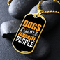 Dogs Are My Favorite People Orange Necklace Stainless Steel or 18k Gold Dog Tag 24" Chain-Express Your Love Gifts