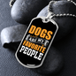 Dogs Are My Favorite People Orange Necklace Stainless Steel or 18k Gold Dog Tag 24" Chain-Express Your Love Gifts