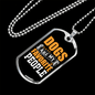 Dogs Are My Favorite People Orange Necklace Stainless Steel or 18k Gold Dog Tag 24" Chain-Express Your Love Gifts