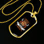 Dogs Because People Suck Brown Necklace Stainless Steel or 18k Gold Dog Tag 24" Chain-Express Your Love Gifts