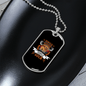 Dogs Because People Suck Brown Necklace Stainless Steel or 18k Gold Dog Tag 24" Chain-Express Your Love Gifts