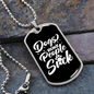 Dogs Because People Suck White Necklace Stainless Steel or 18k Gold Dog Tag 24" Chain-Express Your Love Gifts