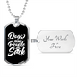 Dogs Because People Suck White Necklace Stainless Steel or 18k Gold Dog Tag 24" Chain-Express Your Love Gifts