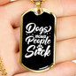 Dogs Because People Suck White Necklace Stainless Steel or 18k Gold Dog Tag 24" Chain-Express Your Love Gifts