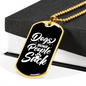 Dogs Because People Suck White Necklace Stainless Steel or 18k Gold Dog Tag 24" Chain-Express Your Love Gifts